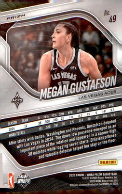 2025 Panini Prizm WNBA Silver Prizms #49 Megan Gustafson