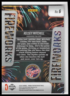 2025 Panini Prizm WNBA Fireworks Insert #6 Kelsey Mitchell