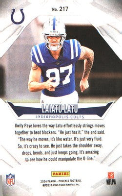 2024 Panini Phoenix #217 Laiatu Latu Rookie RC