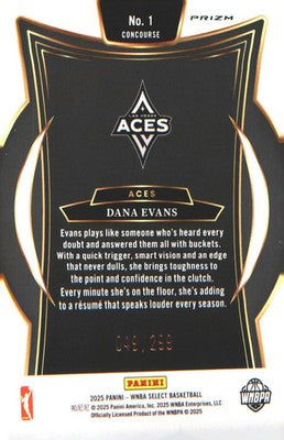 2025 Panini WNBA Select Red Cracked Ice #1 Dana Evans SN/299