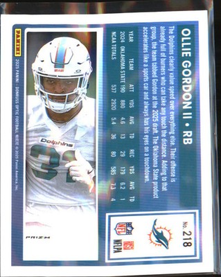 2025 Donruss Optic Blue Hyper Prizm Rated Rookie #394 Ollie Gordon II Rookie RC