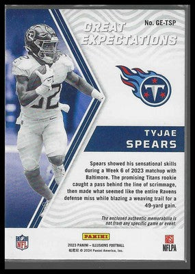 2023 Panini Illusions Great Expectations #GE-TSP Tyjae Spears