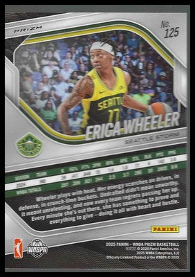 2025 Panini Prizm WNBA Silver Prizms #125 Erica Wheeler