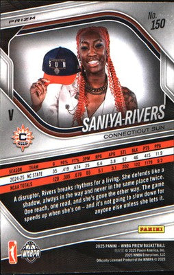 2025 Panini Prizm WNBA Ice Prizm #150 Saniya Rivers