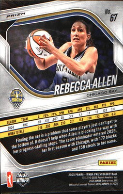 2025 Panini Prizm WNBA Ice Prizm #67 Rebecca Allen