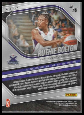 2025 Panini Prizm WNBA Silver Prizms #40 Ruthie Bolton
