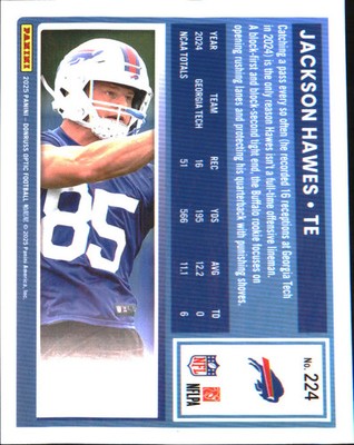 2025 Donruss Optic #224 Jackson Hawes Rookie RC