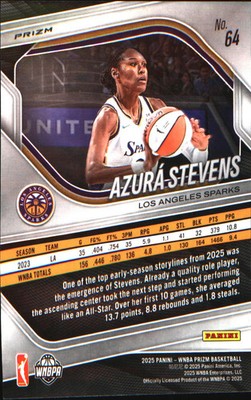 2025 Panini Prizm WNBA Blue Velocity Prizms #64 Azura Stevens