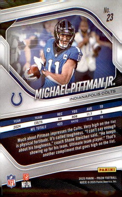 2025 Panini Prizm #23 Michael Pittman Jr.