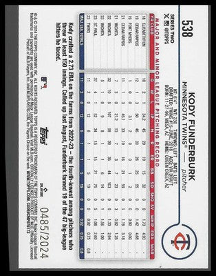 2024 Topps Gold #538 Kody Funderburk Rookie #485/2024