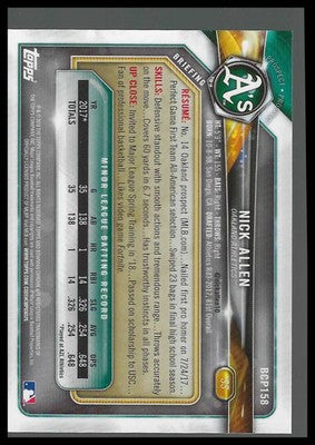 2018 Bowman Chrome Prospects Green Refractor #BCP158 Nick Allen #70/99