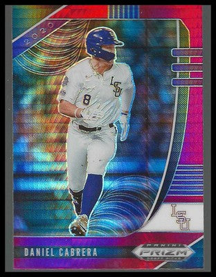 2020 Panini Prizm Draft Picks Hyper Red and Purple #PDP62 Daniel Cabrera - Veteran Sports Cards FL