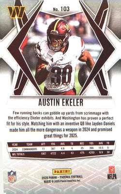 2025 Panini Phoenix Lime Green Pyramids Prizm #103 Austin Ekeler SN #/285
