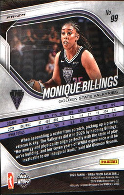2025 Panini Prizm WNBA Ice Prizm #99 Monique Billings