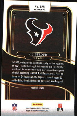 2024 Panini Select Black & Gold Prizm Shock #128 C.J. Stroud