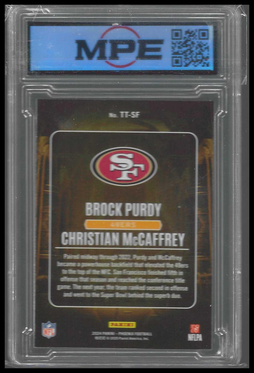 2024 Phoenix Treasured Tandems #TT Brock Purdy Christian McCaffreyMPE 9.5 - Veteran Sports Cards FL