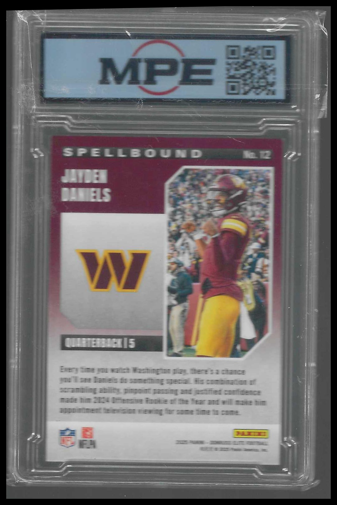2025 Donruss Elite Spellbound Retail #12 Jayden Daniels MPE 9.5 - Veteran Sports Cards FL