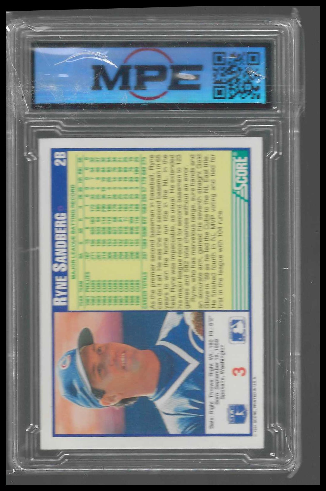1991 Score #3 Ryne Sandberg MPE 8.5 - Veteran Sports Cards FL