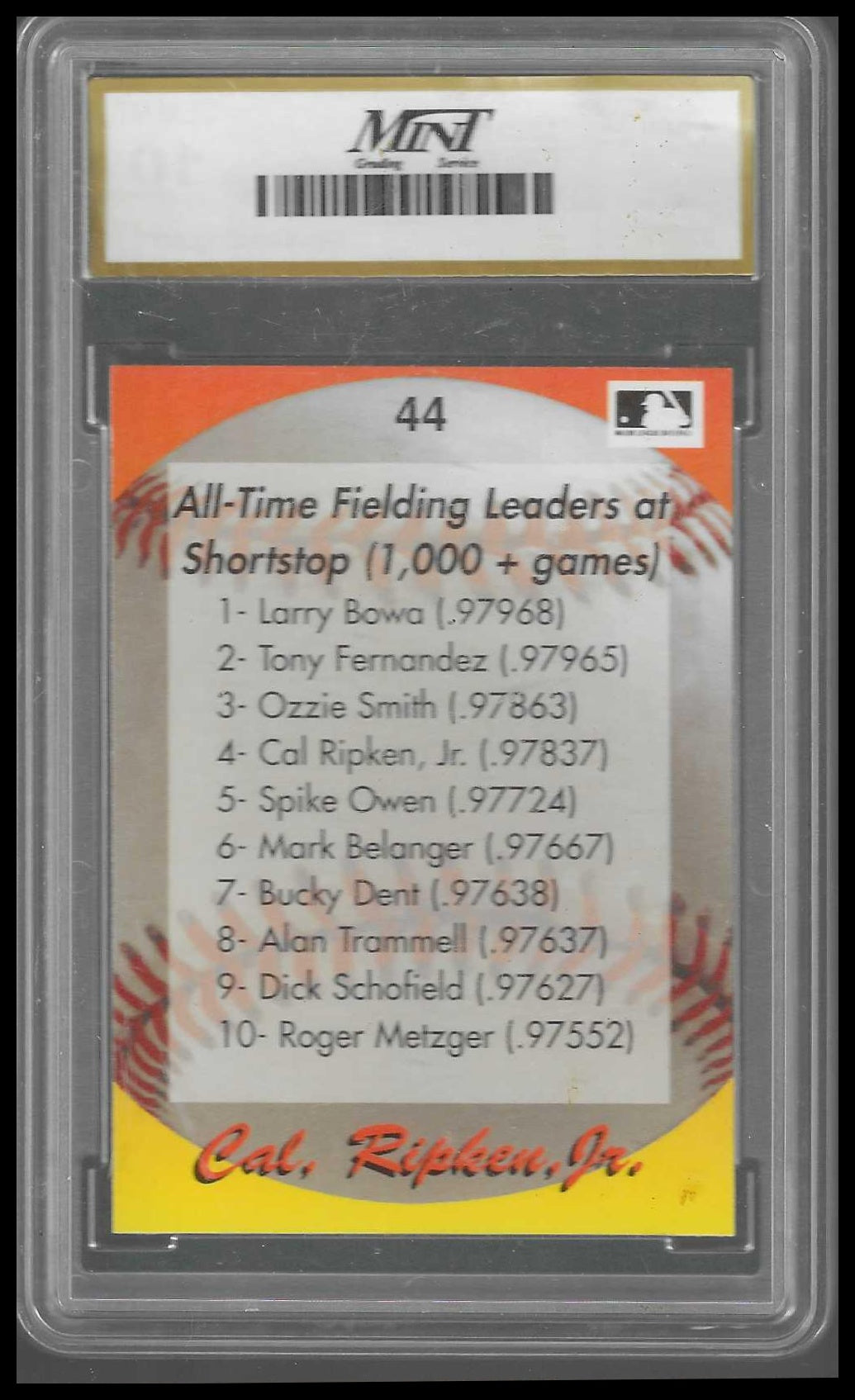 1995 Star Cal Ripken, Jr. 80 #44 Cal Ripken Jr. MINT 10 - Veteran Sports Cards FL