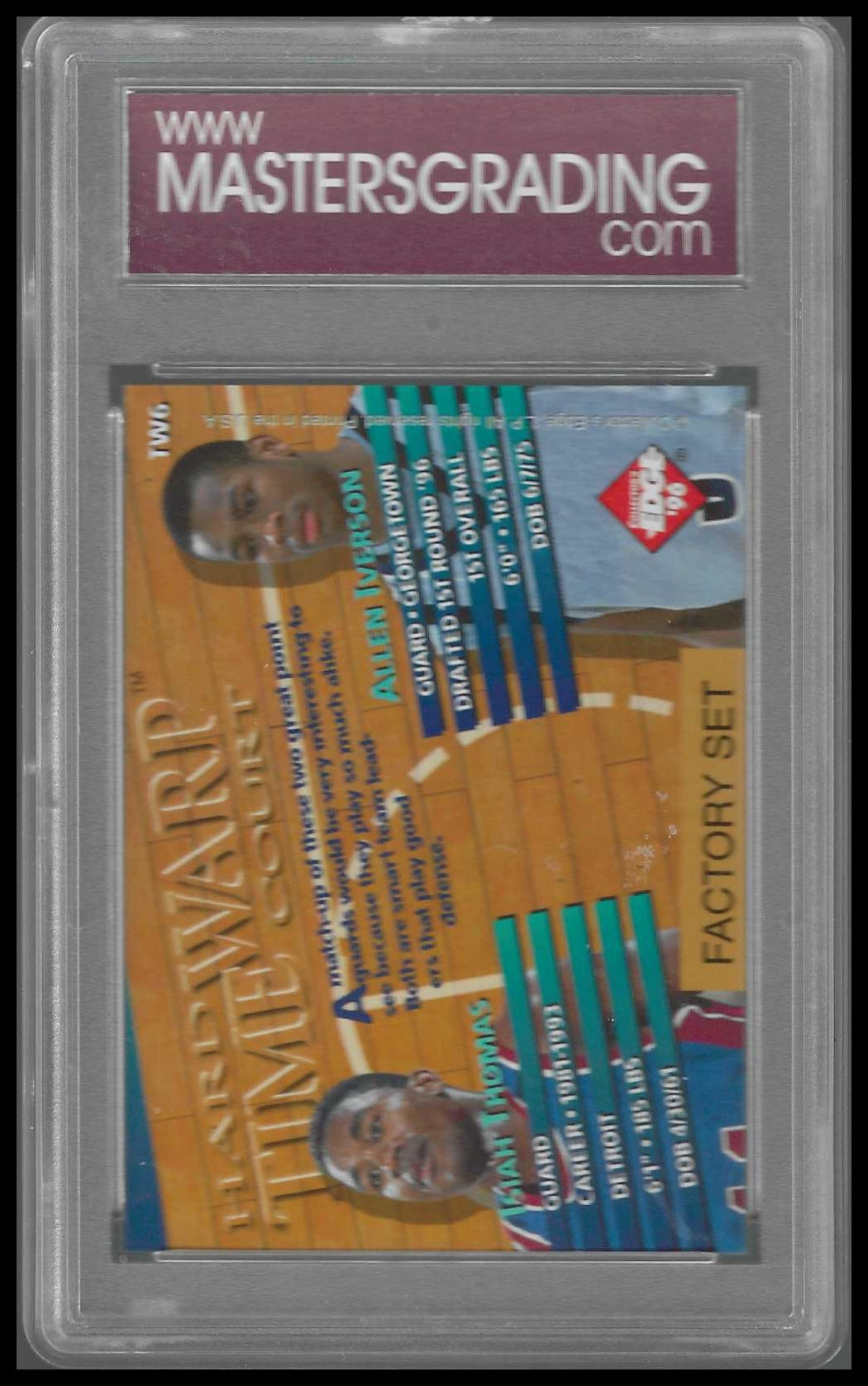1996 Collector's Edge Rage Time Warp #TW6 Allen Iverson Isiah Thomas MGS 10 - Veteran Sports Cards FL