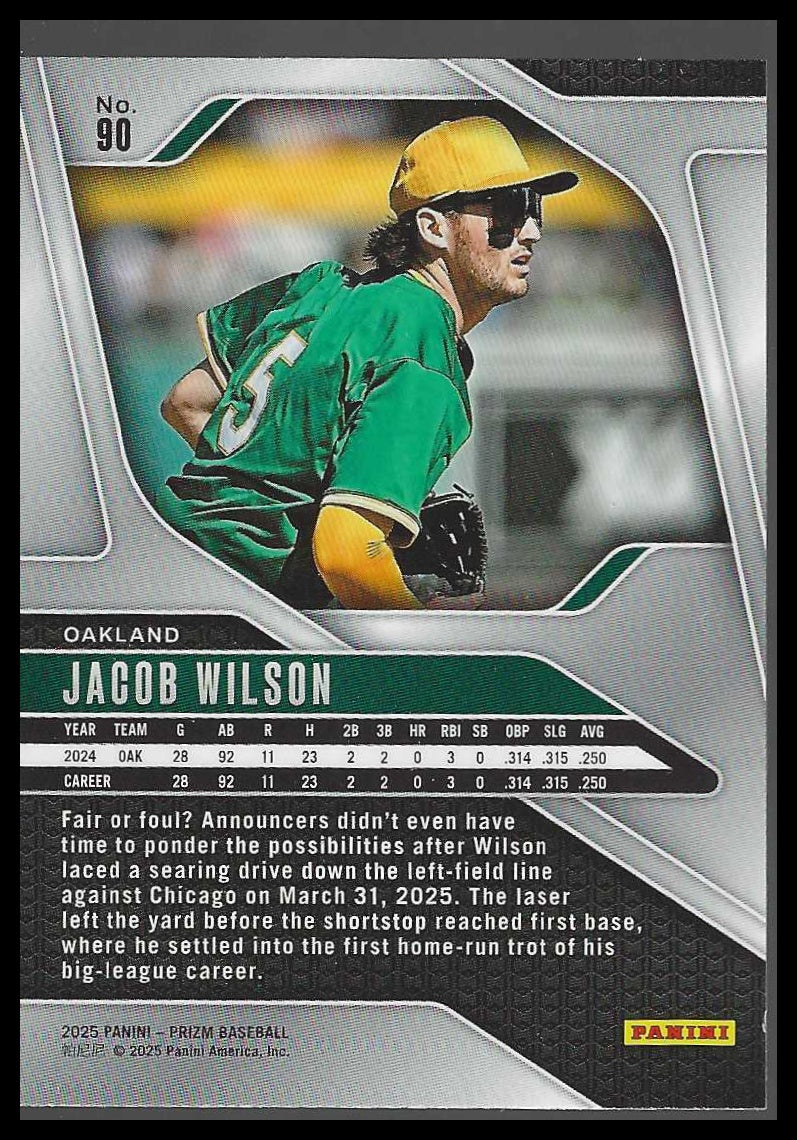 2025 Panini Prizm #90 Jacob Wilson - Veteran Sports Cards FL