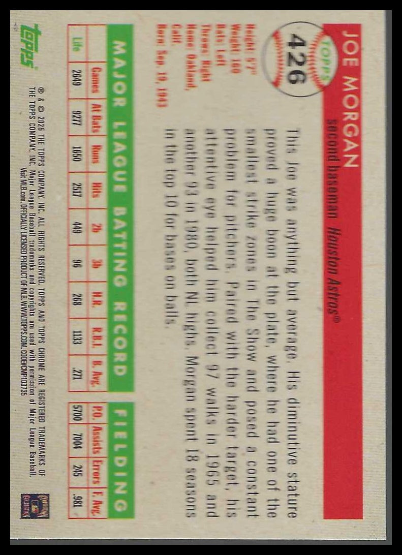 2025 Topps Chrome Platinum #426 Joe Morgan - Veteran Sports Cards FL