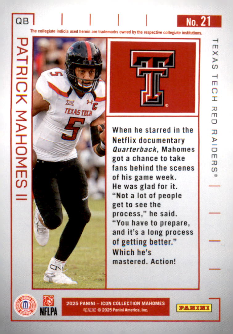2025 Panini Authentically Mahomes Icon Collection #21 Patrick Mahomes II - Veteran Sports Cards FL