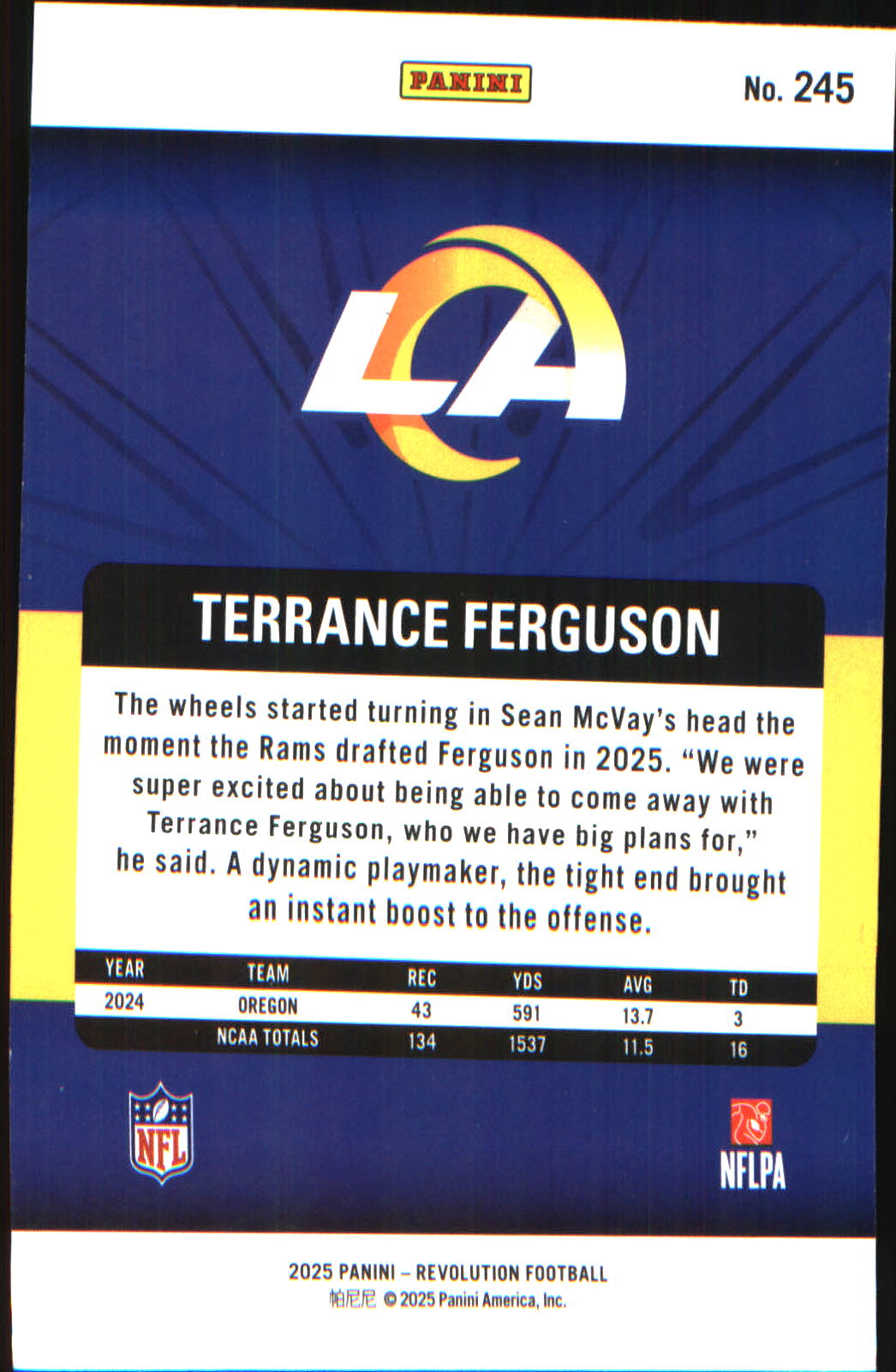 2025 Panini Revolution #245 Terrance Ferguson Rookie RC - Veteran Sports Cards FL