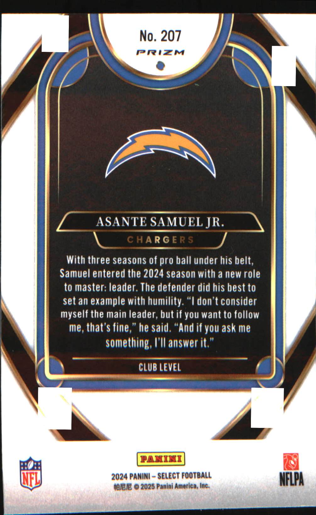 2024 Panini Select Silver Prizm #207 Asante Samuel Jr. - Veteran Sports Cards FL