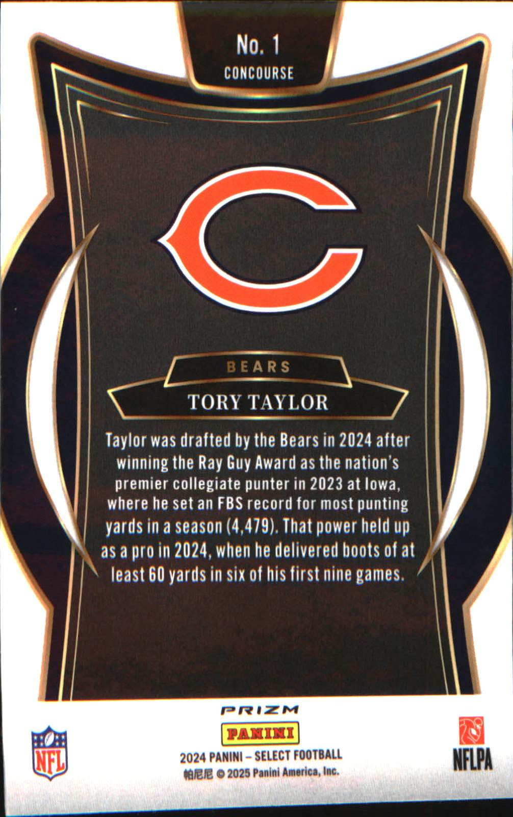 2024 Panini Select Green & Yellow Prizm Shock #1 Tory Taylor Rookie RC - Veteran Sports Cards FL