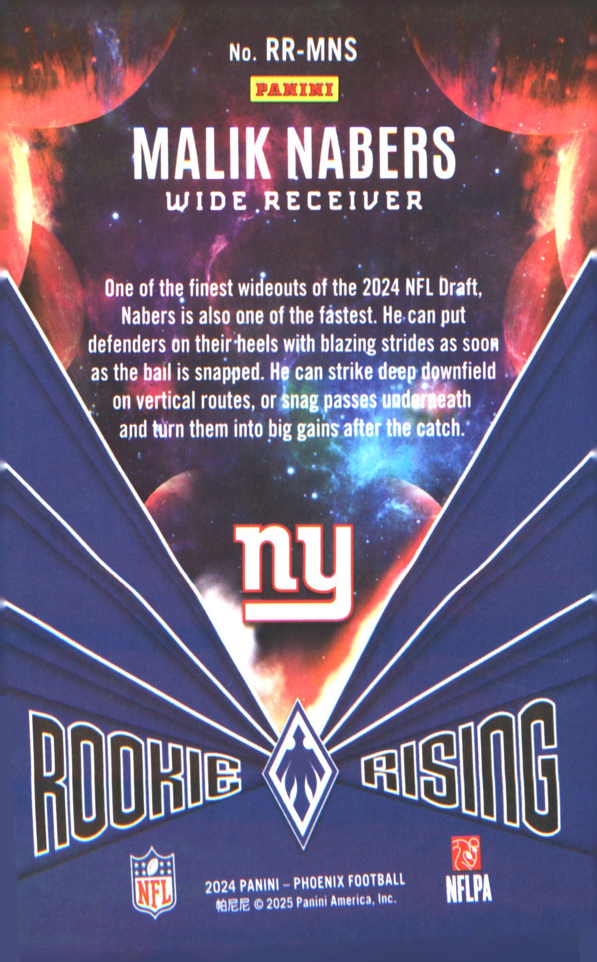 2024 Panini Phoenix Rookie Rising Wave #RR-MNS Malik Nabers - Veteran Sports Cards FL