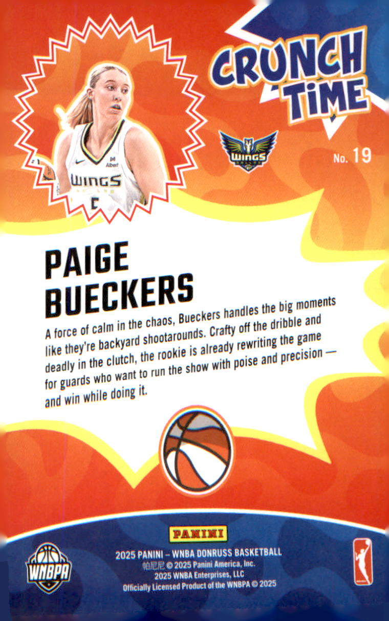 2025 Donruss WNBA Crunch Time Press Proof #19 Paige Bueckers - Veteran Sports Cards FL