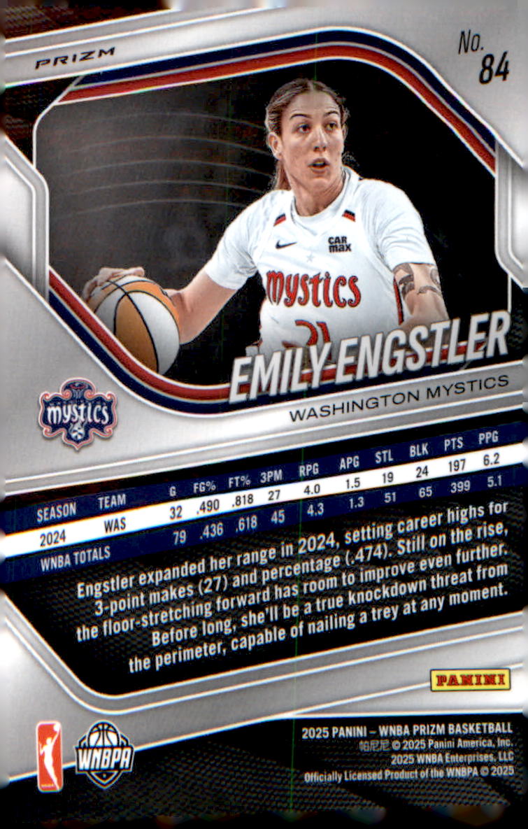 2025 Panini Prizm WNBA White Seismic Prizms #84 Emily Engstler - Veteran Sports Cards FL