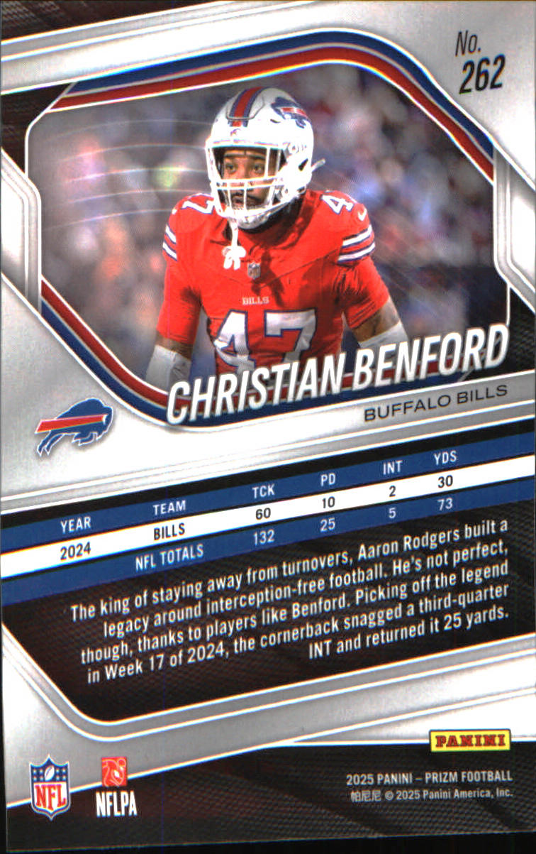 2025 Panini Prizm #262 Christian Benford - Veteran Sports Cards FL