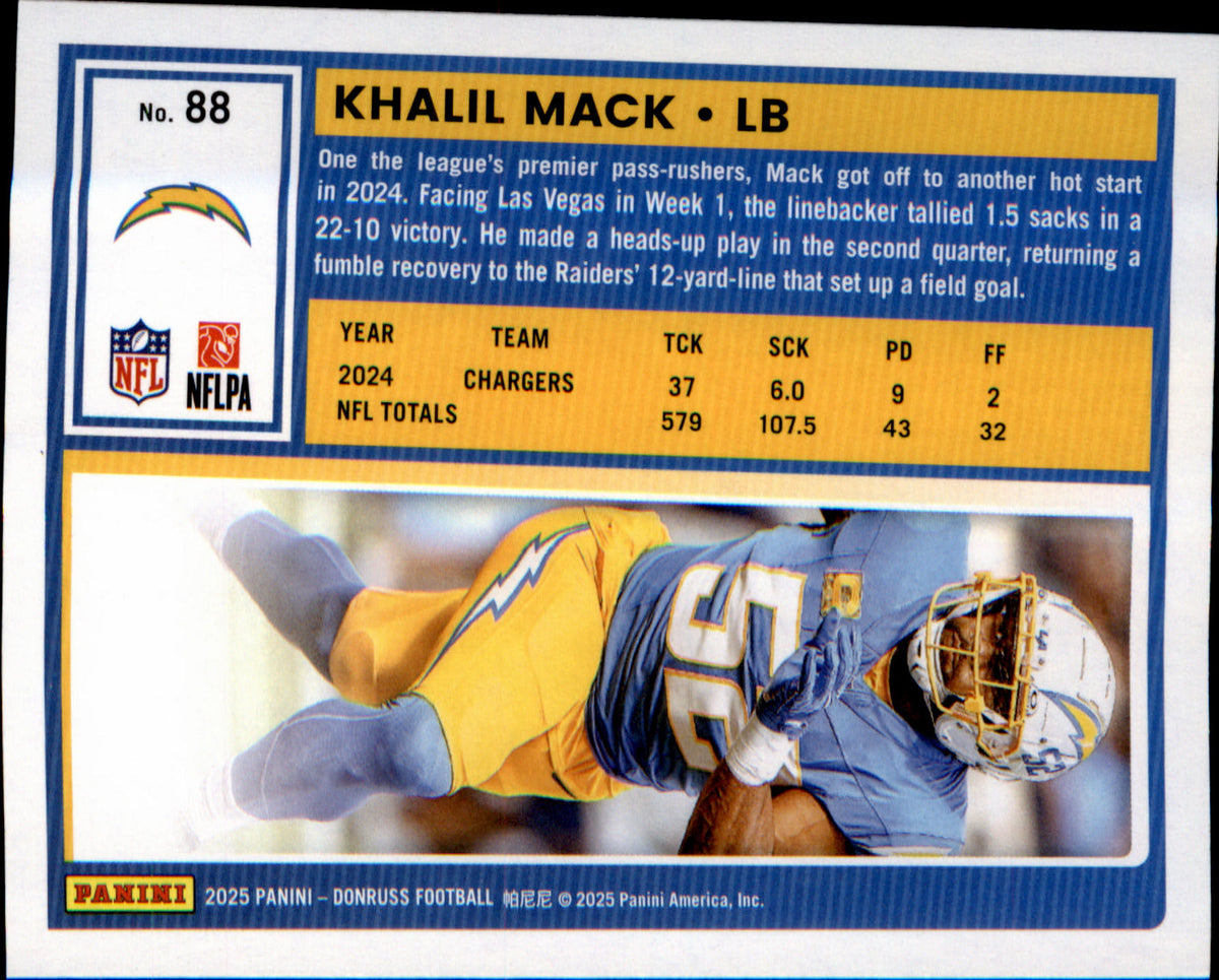2025 Donruss #88 Khalil Mack - Veteran Sports Cards FL