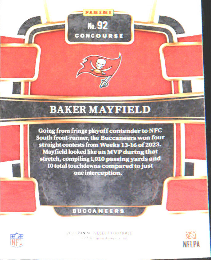 2023 Panini Select Silver Prizms #92 Baker Mayfield - Veteran Sports Cards FL
