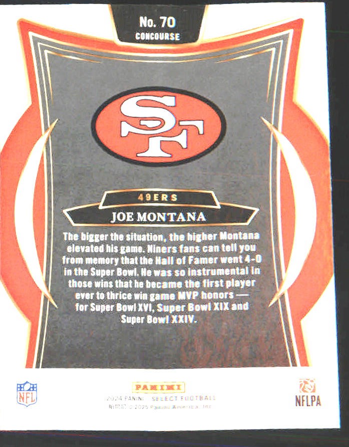 2024 Panini Select #70 Joe Montana