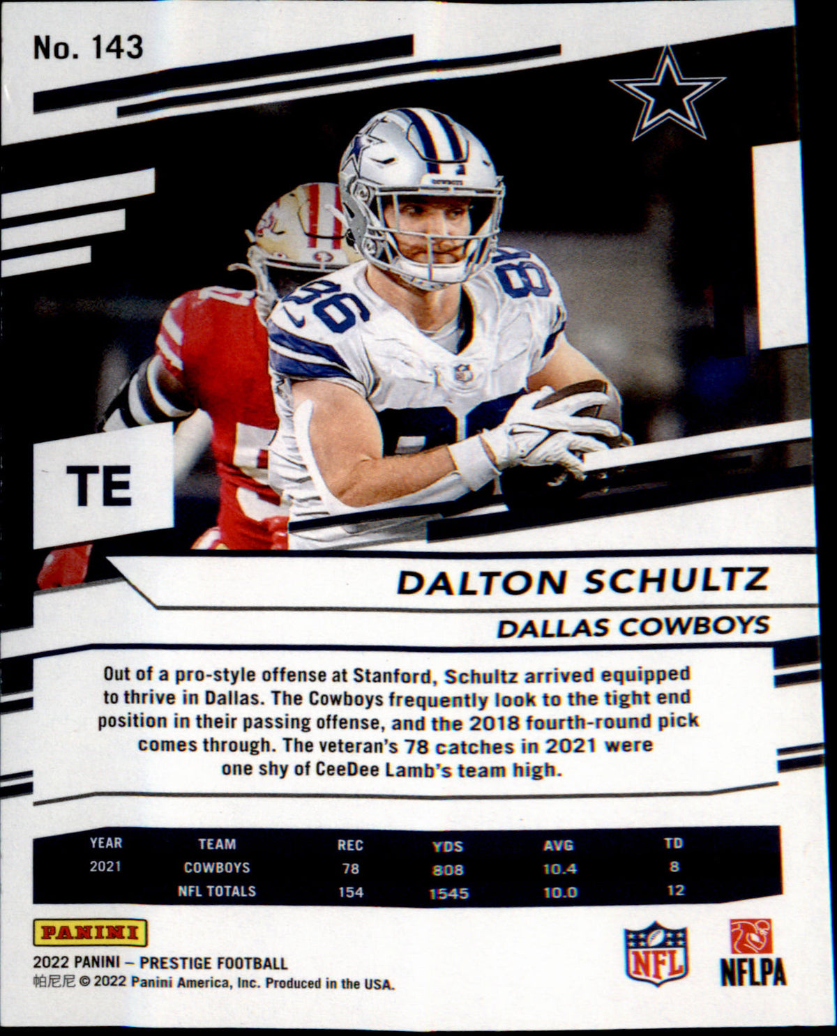 2022 Panini Prestige #143 Dalton Schultz - Veteran Sports Cards FL