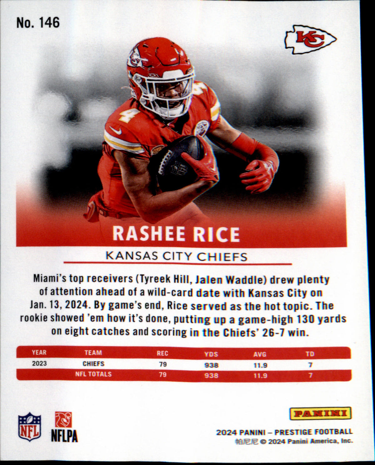 2024 Panini Prestige #146 Rashee Rice
