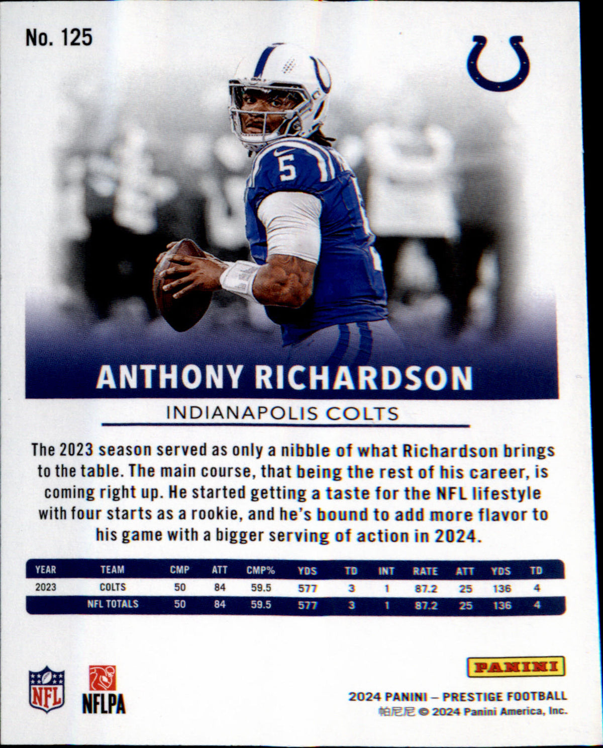 2024 Panini Prestige #125 Anthony Richardson - Veteran Sports Cards FL