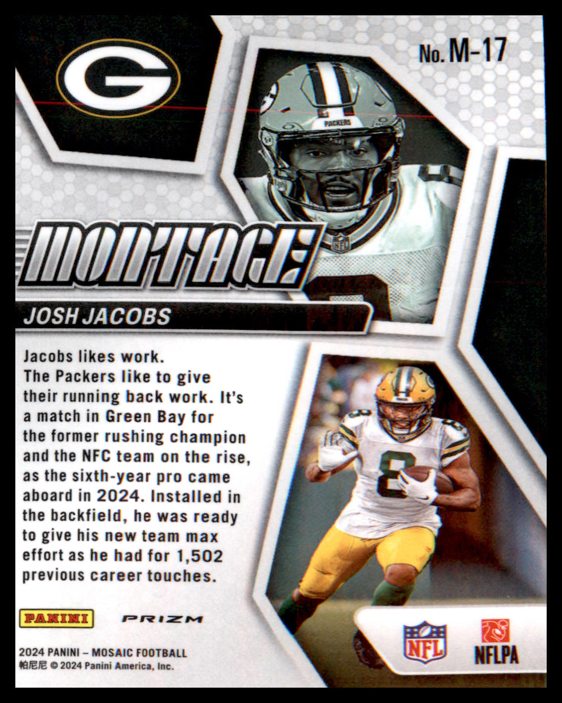 2024 Panini Mosaic Montage #M-17 Josh Jacobs