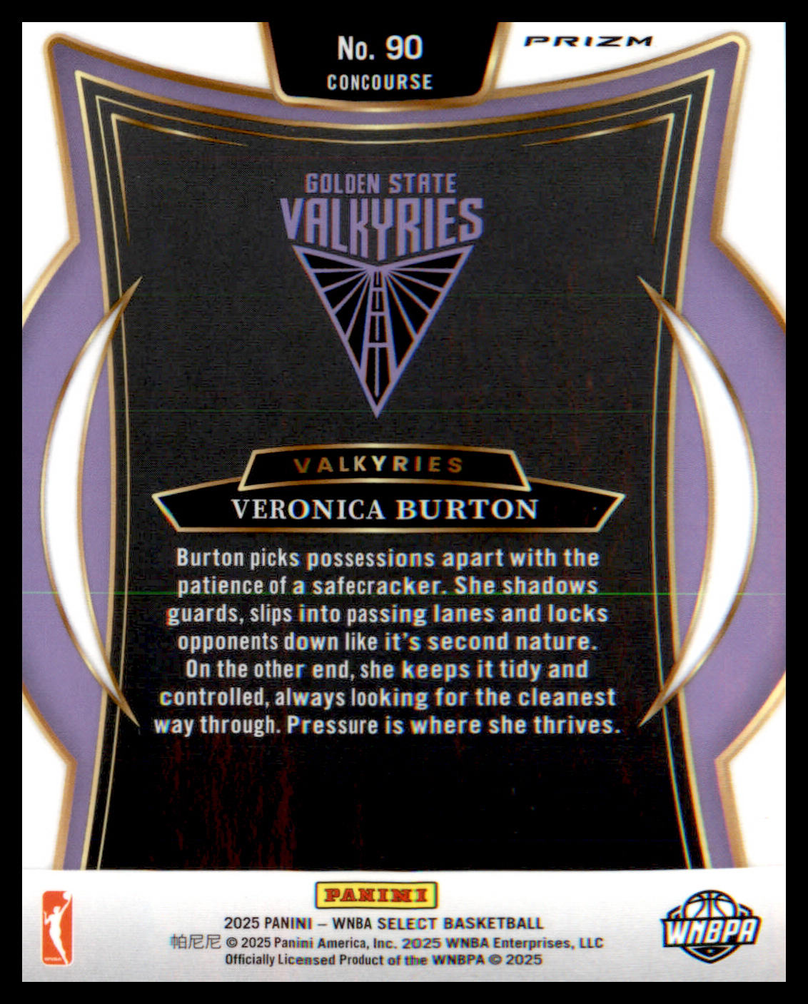 2025 Panini Select WNBA Silver Prizms #90 Veronica Burton - Veteran Sports Cards FL
