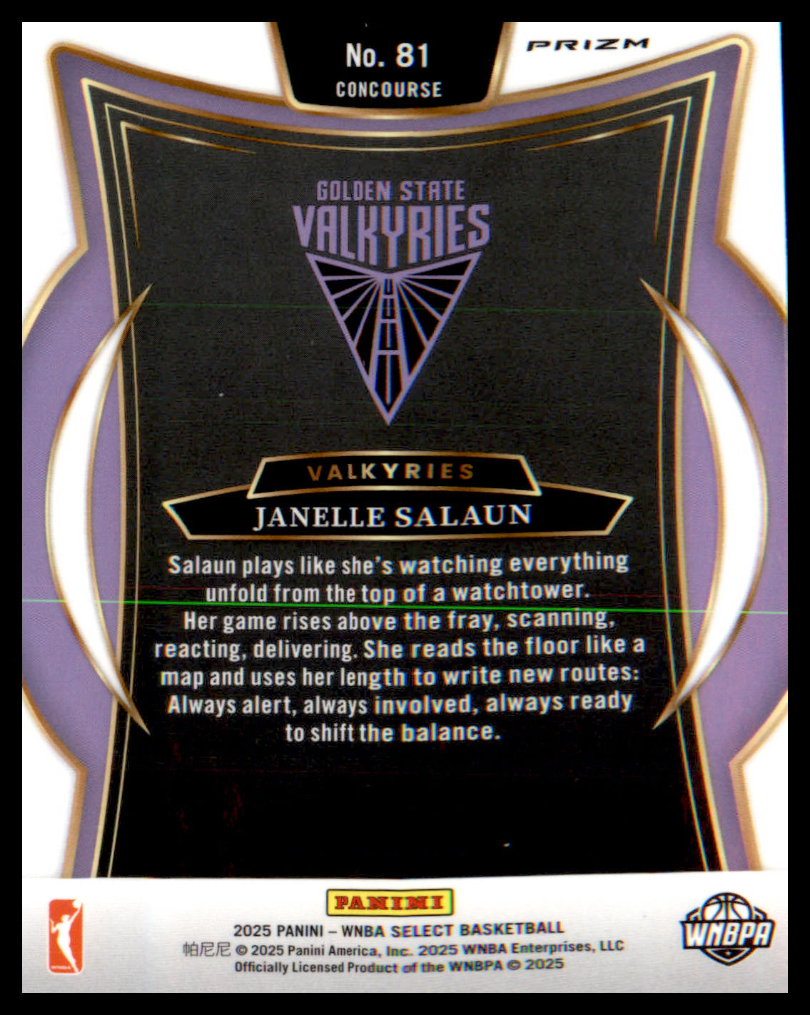 2025 Panini Select WNBA Pink Flash Prizms #81 Janelle Salaun Rookie Rookie - Veteran Sports Cards FL