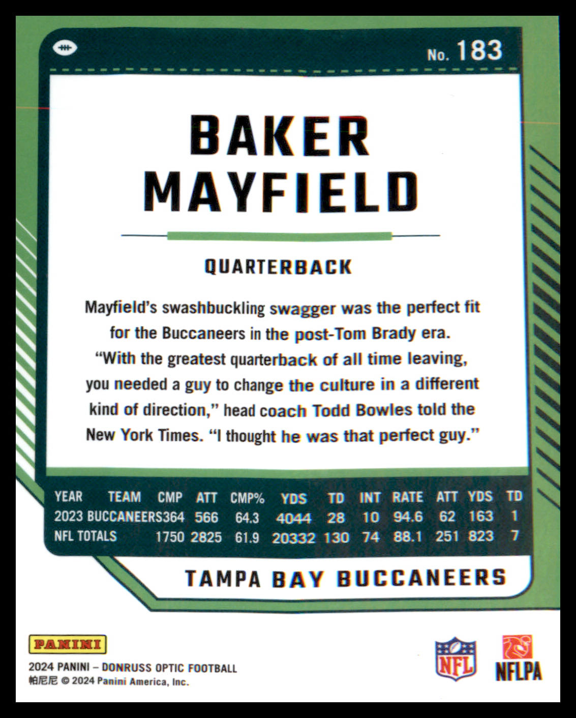 2024 Donruss Optic #183 Baker Mayfield