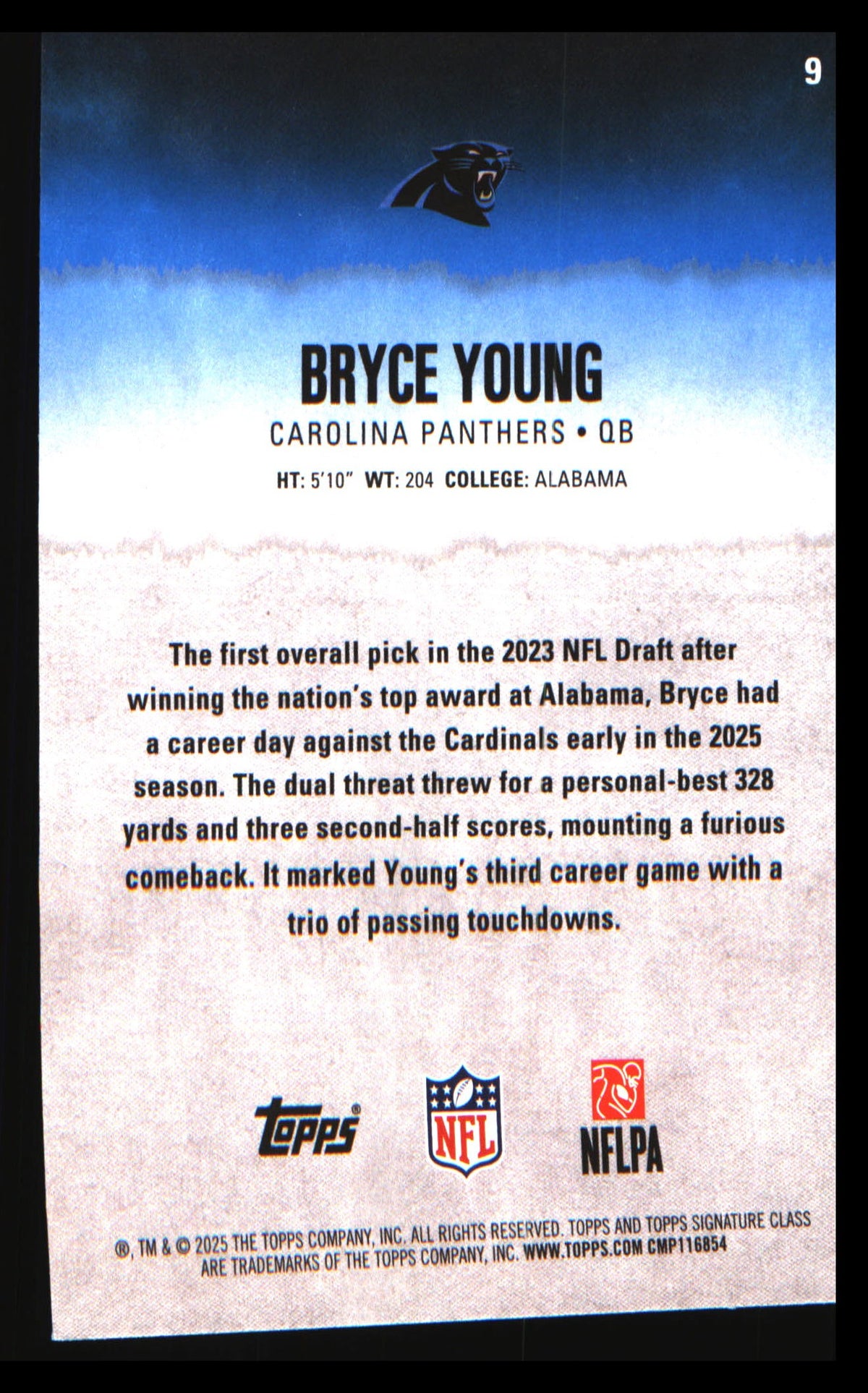 2025 Topps Signature Class #9 Bryce Young
