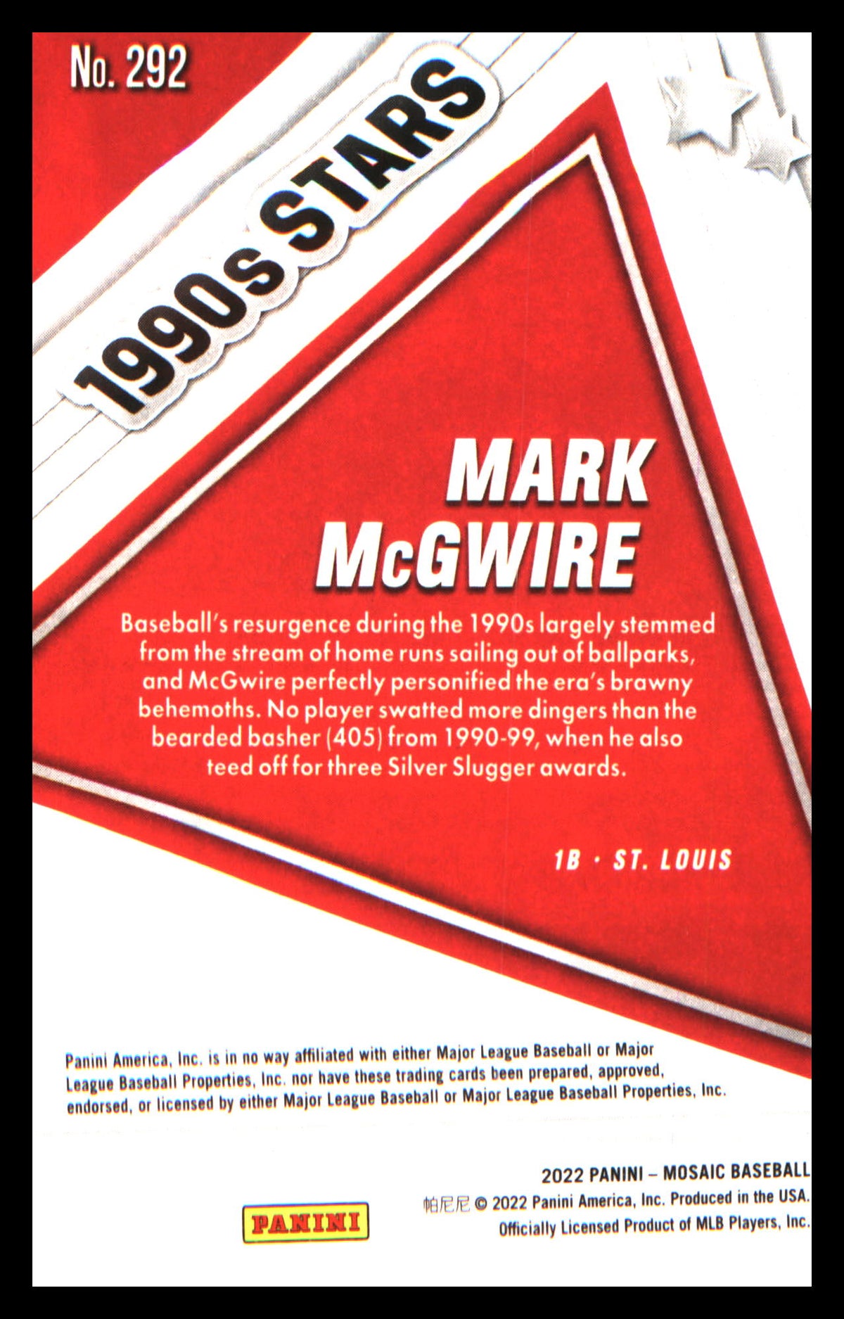 Baseball 2022 Panini Mosaic #292 Mark McGwire