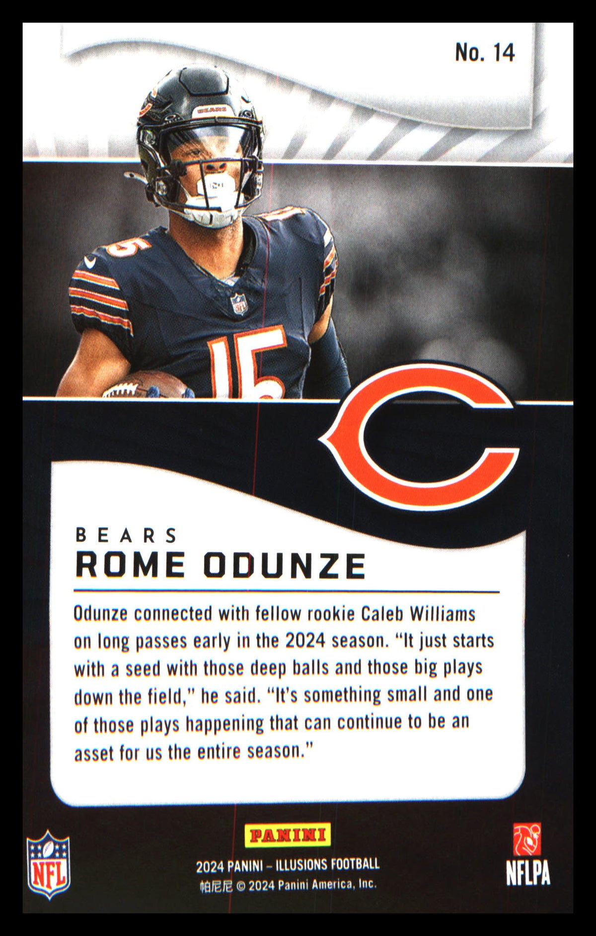 Football 2024 Panini Illusions Retail #14 Rome Odunze Rookie Rookie
