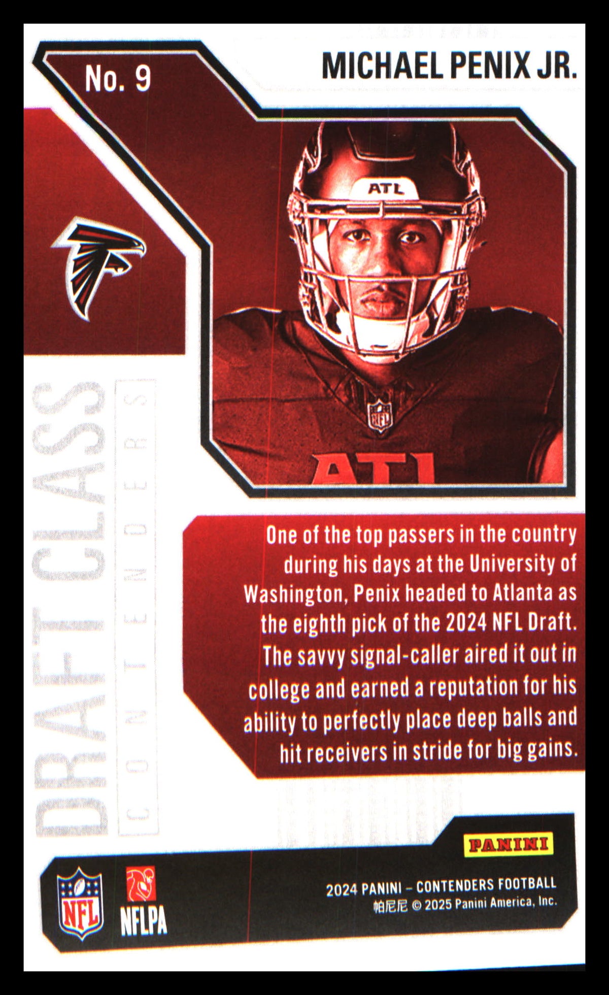Football 2024 Panini Contenders Draft Class Contenders #9 Michael Penix Jr.