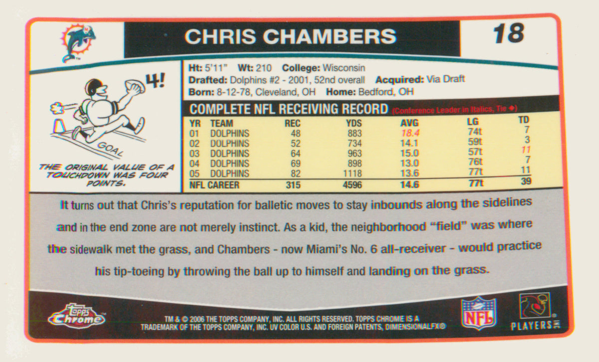 Football 2006 Topps Chrome #18 Chris Chambers