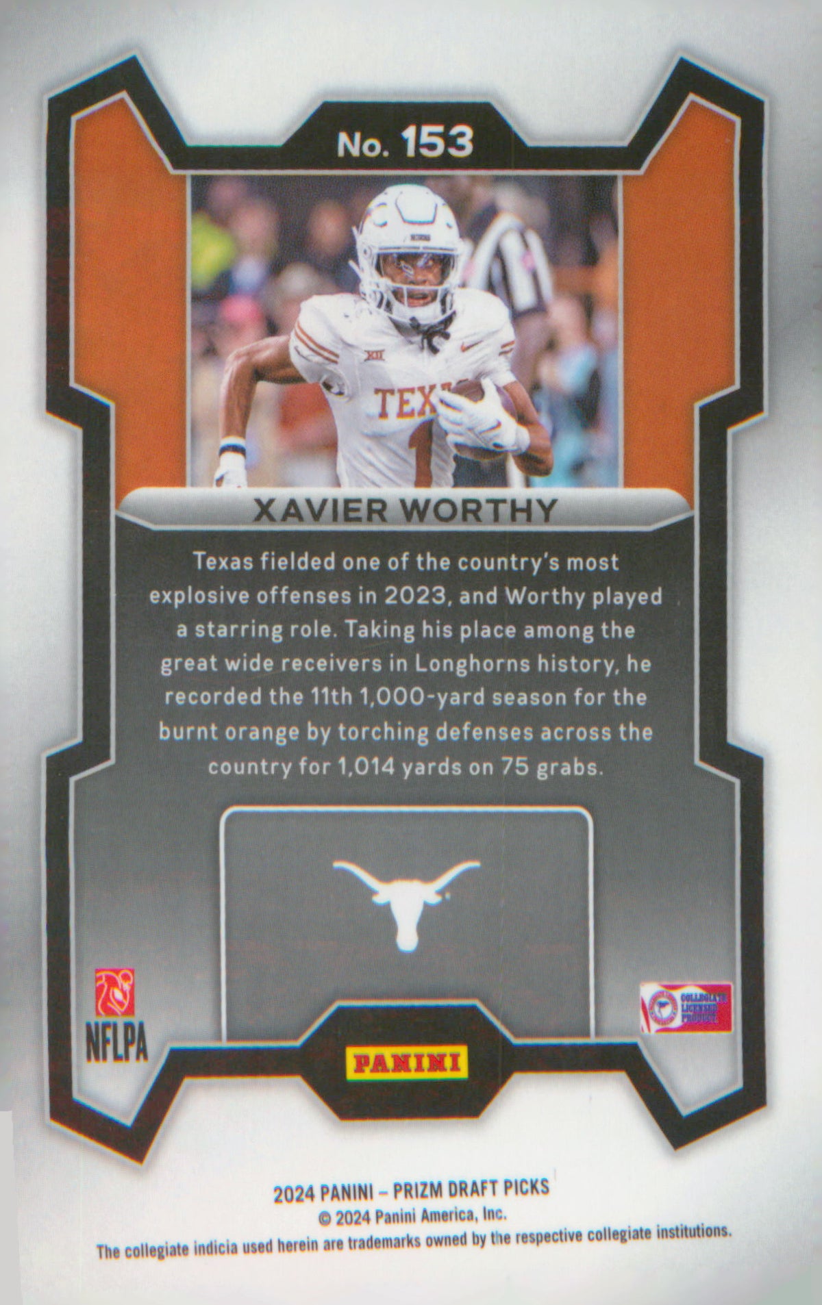 Football 2024 Panini Prizm Draft Picks #153 Xavier Worthy